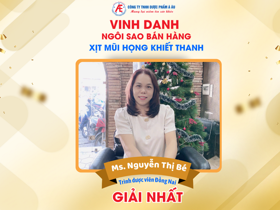 Vinh danh “chiến binh” bán hàng Xịt mũi họng Khiết Thanh xuất sắc tháng 12/2024